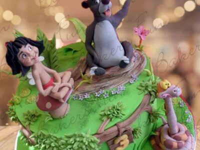 Jungle Book Kids Birthday Fondant Cake
