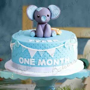 One Month Baby Birthday Fondant Cake