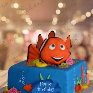 Nemo Figurine Fondant Birthday Cake