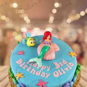Mermaid Ariel Birthday Cake For Girls Fondant