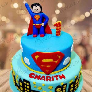 Fondant Superman Birthday Cake for Boys