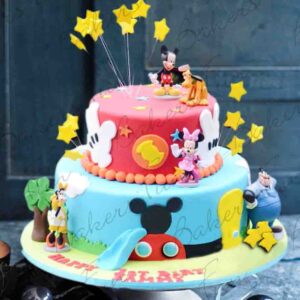 Mickey Mouse Birthday Fondant Cake For Kids