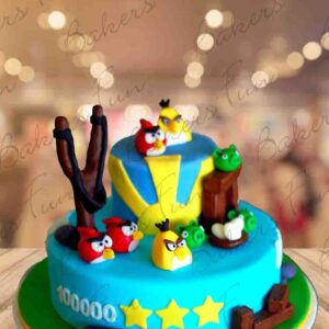 Angry Birds Fondant Birthday Cake For Boys