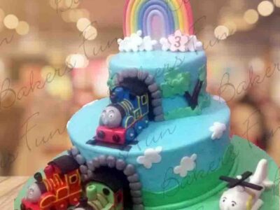 Train Themed Birthday Fondant Cakes For Boys