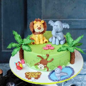 Forest Themed Fondant Cake for Kids