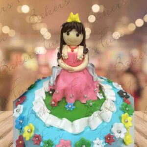 Queen On The Throne Birthday Barbie Fondant Cake For Girls
