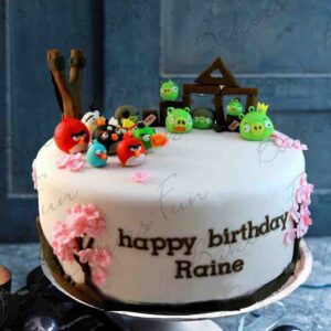 Piggy Island Themed Birthday Fondant Cake