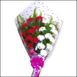 Red & White Roses Boquet