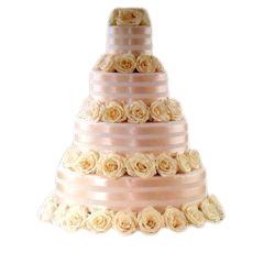 Ribbons And Roses Wedding Butter Cream Cake