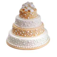White And Cream Wedding Butter Cream Cake