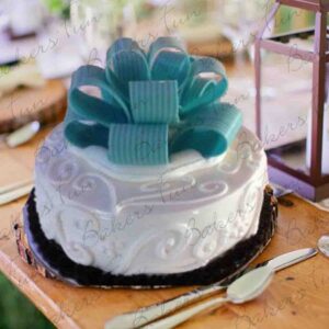 White, Blue & Black Theme Cake