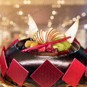 Truffle Cake With Flaming Red