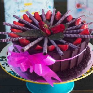 Pink Ribbon & Choc Twisters Cake