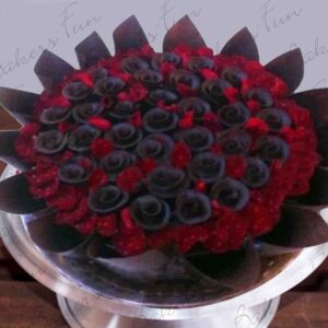 Truffle Flowers & Red Roses Cake