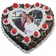 Black Forest Wedding Photo Cake