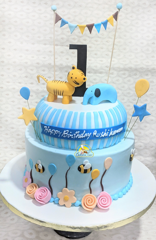 Elephant First Birthday Cake | First Birthday Cake by Kukkr-suu.vn