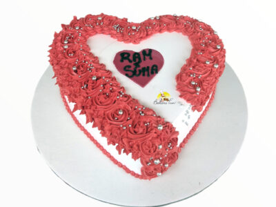 Heart Shape Rosette Anniversary Cake