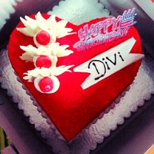 Delightful Heart Shape Red Velvet Cake