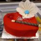 Vibrant Heart Shape Red Velvet Cake