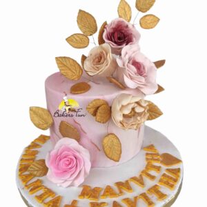 Sweet Sixteen Pink Floral Birthday Cake For Girls